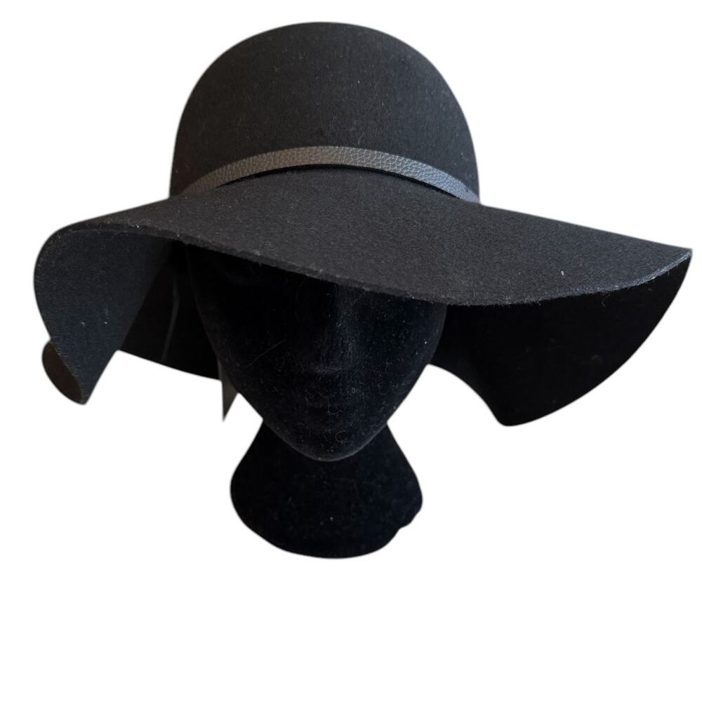 House of Harlow 1960 Ladies Floppy Brim Wool Hat Black